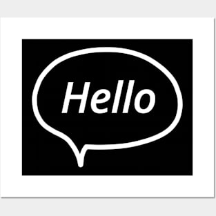 "Hello" in chat bubble Minimal Design Posters and Art